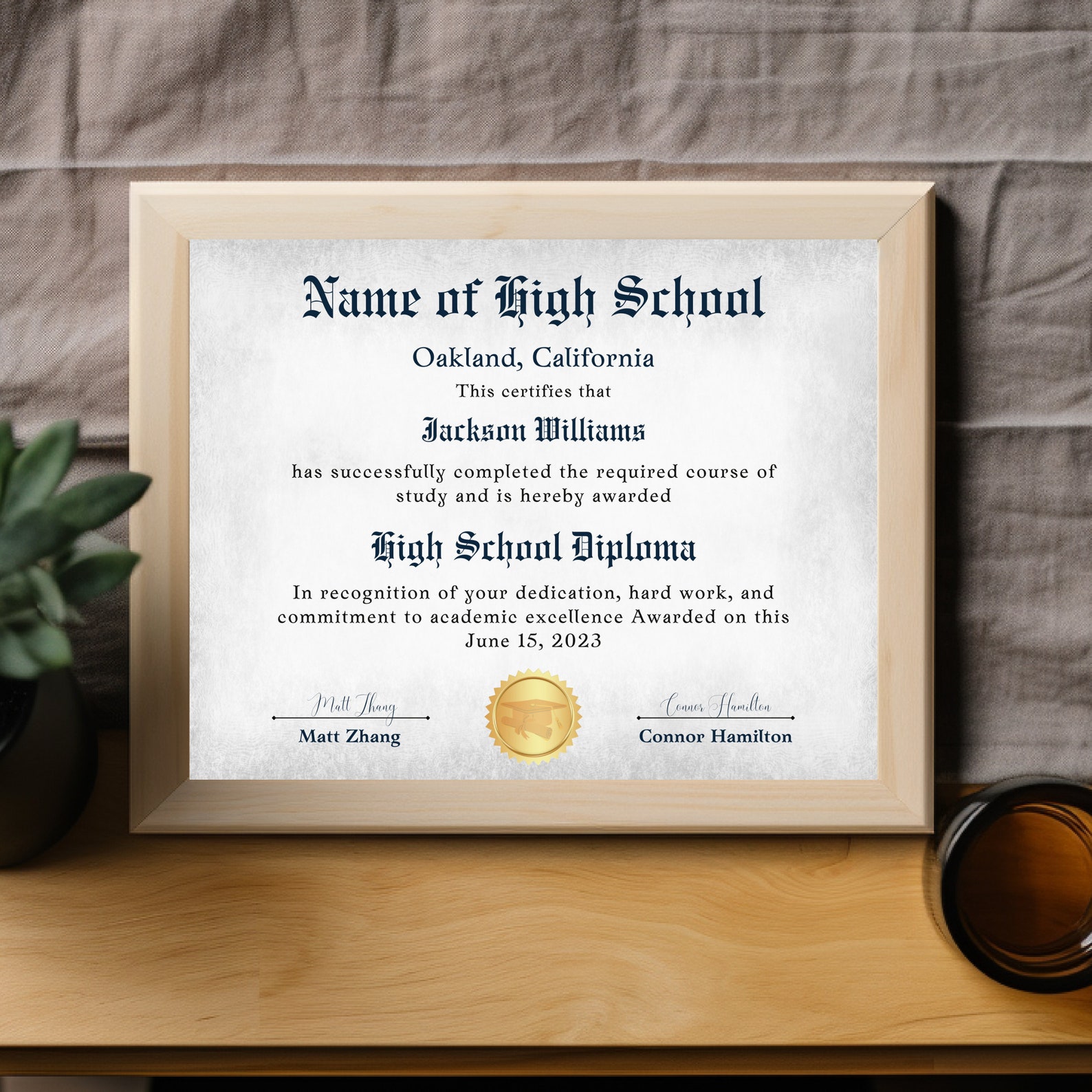 Fake Diploma Template, High School Diploma Templates, Customizable ...
