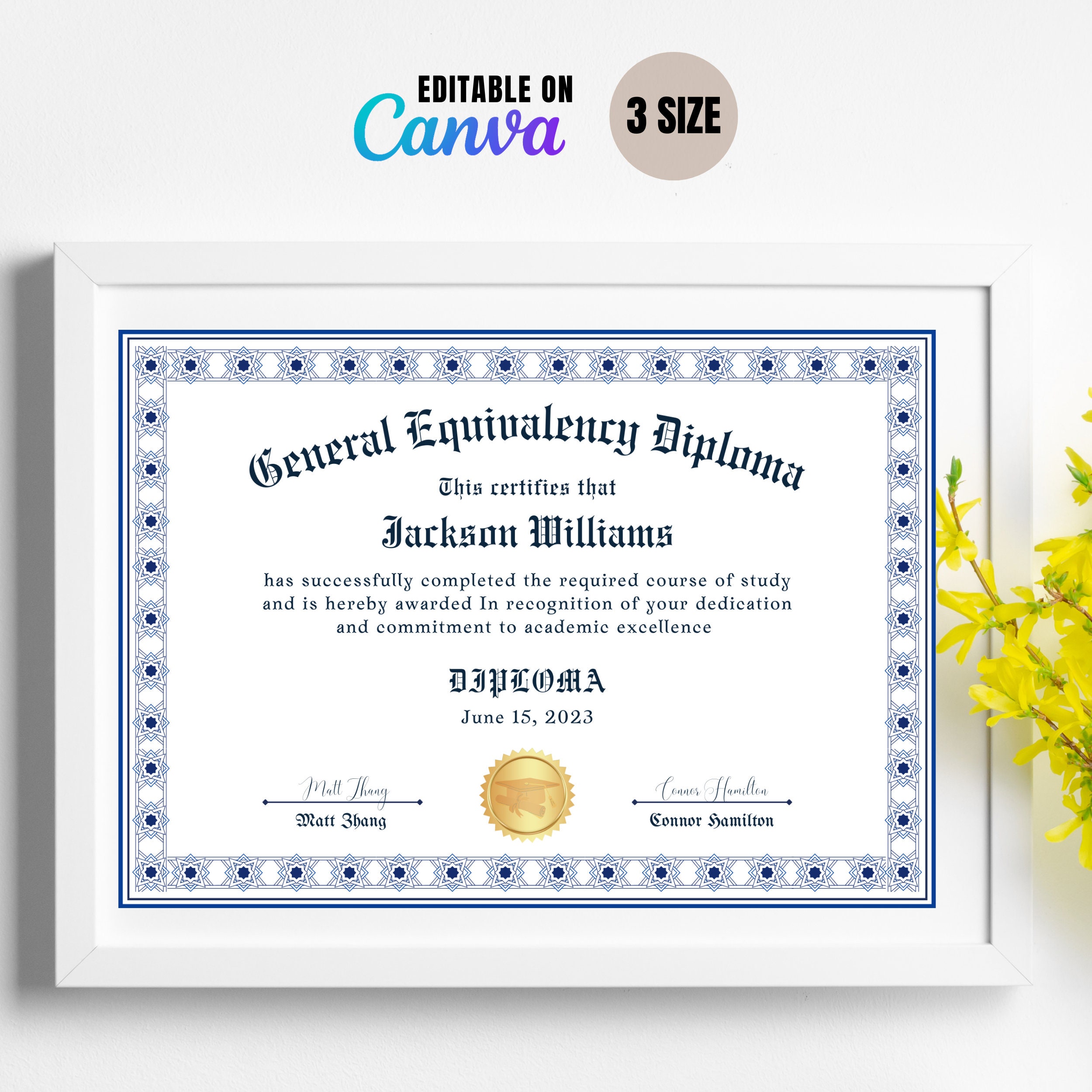 Fake Diploma Certificate Template, High School Diploma Templates