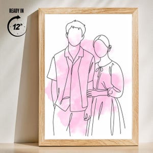 Line Drawing Custom Faceless, Personalised Line art, Line Illustration, Custom Portrait, Line Drawing Portrait, Digital File