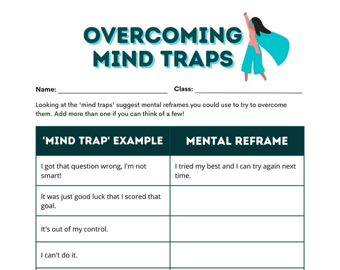 Thinking Traps Worksheet Etsy Thinking Traps Worksheet Etsy