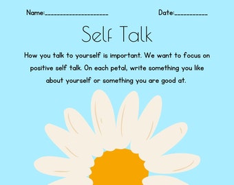 Positive Self Talk Worksheet