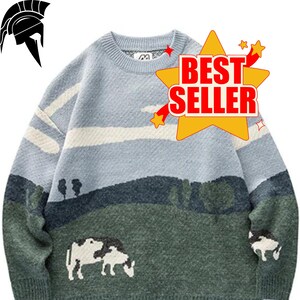 Vintage Cow Sweater - Etsy