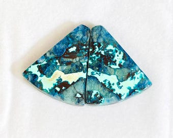 AAA+ Quality Natural Blue Copper Turquoise Pair Pear Shape Cabochon Flat Back Gemstones Handmade Turquoise Cabochon.