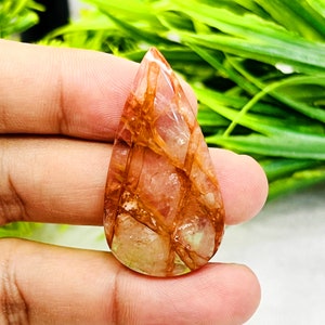 Natural Plume Agate Gemstone Pear Shape Plume Agate Cabochon, AAA Quality Loose Plume Agate Handmade Gemstone Making For  Jewelry.