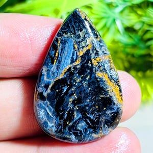 Natural Pietersite Gemstone Top Quality Designer Fire Play Rare Pietersite DIY-ART-CRAFTS  Pear Pendant Necklace Gemstone For Jewelry Making