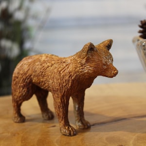Hand Carved Wooden Wolf
