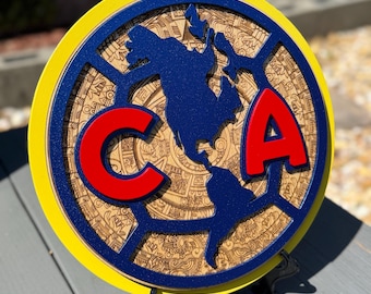 12” Club America sign with Aztec Calendar