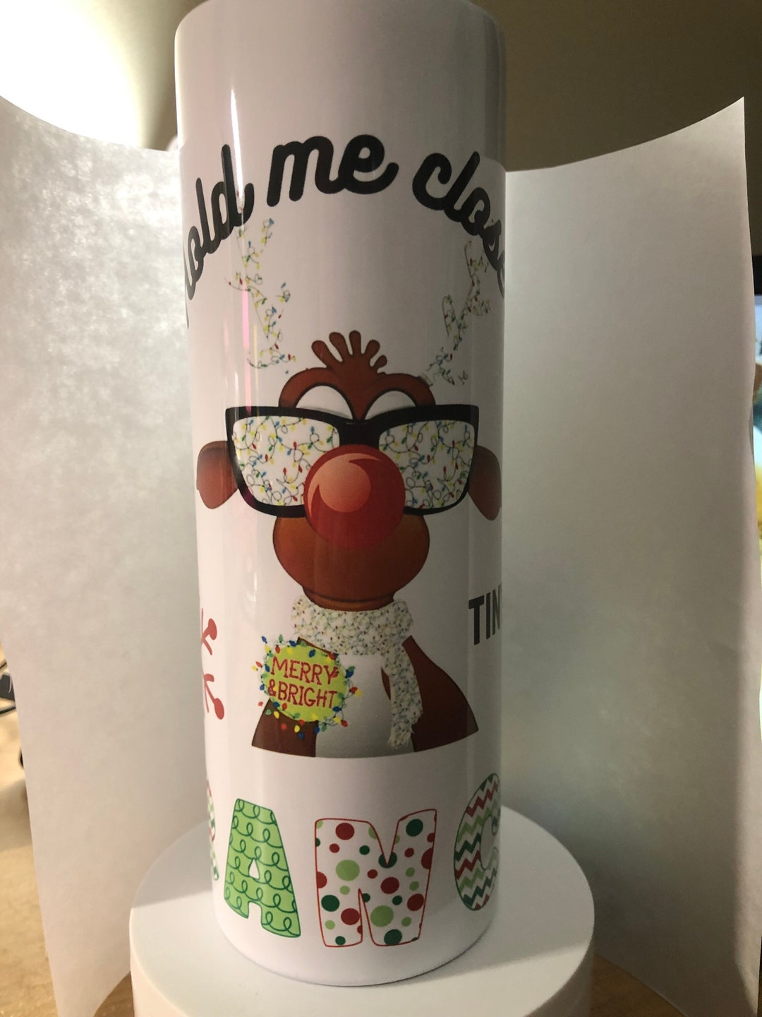 Christmas Reindeer 20 Oz Skinny Tumbler - Etsy