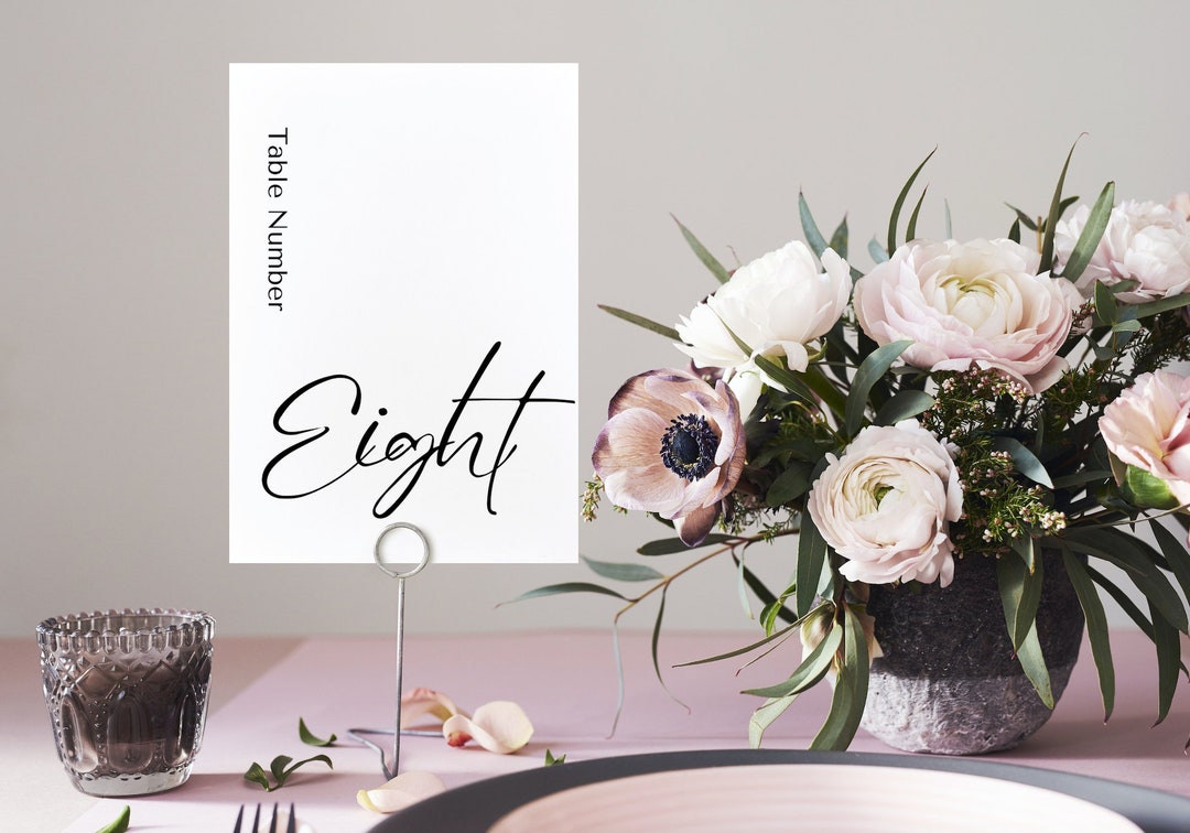 Table Number Decor Table Sign Wedding Decor Calligraphy Table Number