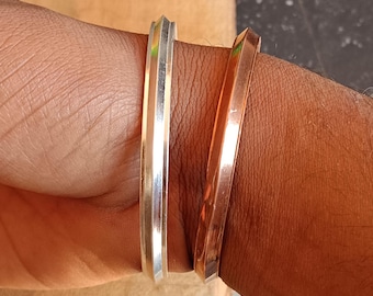 Stylish Pure Copper And Silver Bracelet & Bangle, Unisex Jewelry for Men And Women, Elegant Jewelry Gift, Gift For Christmas Day,