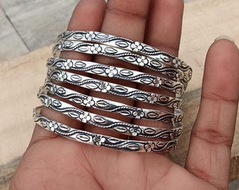 925 Sterling Silber Armreifen, 7er Set Stacking Designer Frau Armreifen, Verlobung Frau Geschenke Armreif, stapelbare Armreif Geschenke für sie,