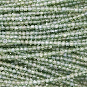 Natural Green Apatite  Micro-Faceted Round Beads Genuine Apatite Gemstone Beads 40cm/ 2.3mm/0.5mm Hole