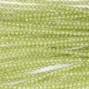 Natural Organic Peridot Beads Green Color Natural Gemstone Micro Faceted Round Beads Strand 42cm / Hole 0.5mm
