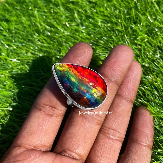 Ammolite ring best sale