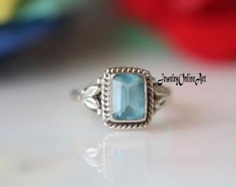 Aquamarine Ring, Designer Ring, March Birthstone, Statement Ring, Unique Ring, Natural Aquamarine, 925 Silver Ring, Healing Ring,Dainty Ring