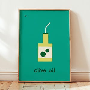 Impresión de aceite de oliva / Impresión para habitación infantil, habitación infantil colorida, pared de sala de juegos, arte de pared para niños, decoración de guardería, pared infantil moderna / Impresión de la letra O