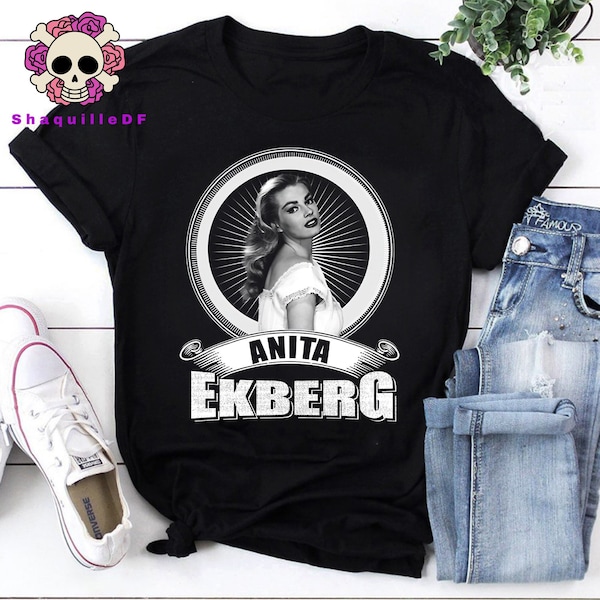 90s Actress Vintage Anita Ekberg Unisex T-Shirt, Retro Shirt, La Dolce Vita Movie Shirt, Retro Movie T-shirt, Anita Ekberg Fan Shirt