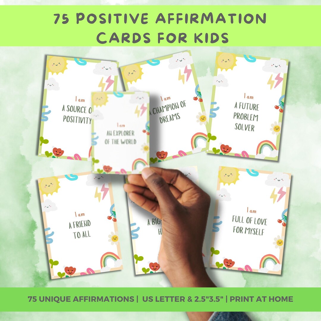 75 Kids Affirmation Cards Printable Lunch Box Notes - Etsy Australia