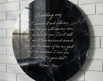 Votos de Boda en Vidrio, Regalo 3er Aniversario, Carta de Amor Manuscrita Lujo, Decoración Flotante Personalizada