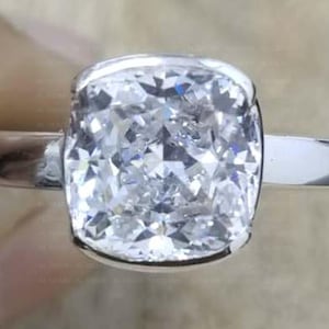 Naturlig vit safirring 4,00 karat, 925 sterlingsilver, handgjord ring, julklapp.