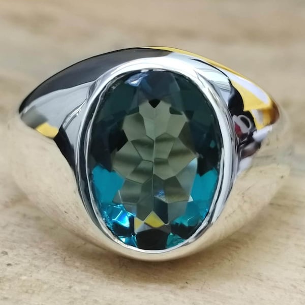 Bague en alexandrite naturelle certifiée 6,50 carats, argent sterling 925, bague faite main, cadeau de Noël.