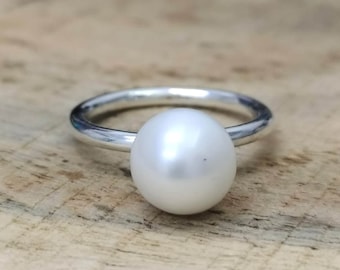 Handgemachter Sterling Silber Perlenring - 5.25 Karat