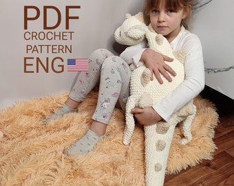 PDF Plush Big Dinosaur Crochet Pattern, Big Dinosaur Crochet Pattern, Big Dinosaur Amigurumi Crochet Pattern (English), Dragon Bailey