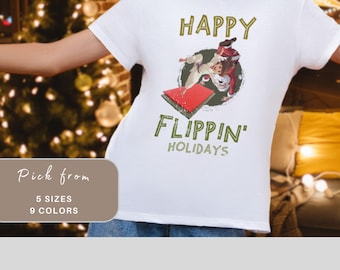 Happy Flippin&#39; Holidays Kids T-shirt, Judo and Martial Arts Humor, Christmas and Holiday Gift