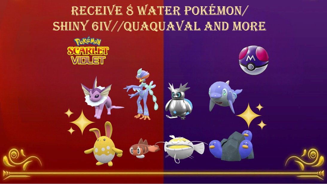 6 IV Shiny Quaquaval With Master Ball Pokemon Scarlet Violet