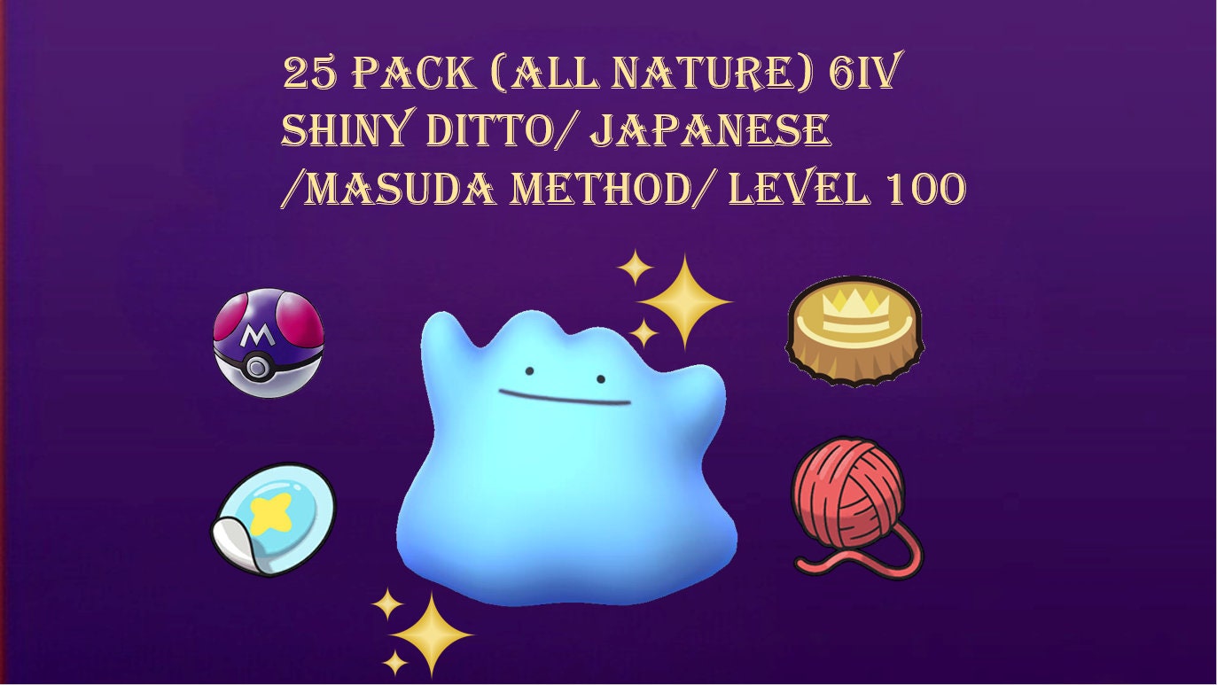 Ditto Package (25x, All Natures, Breeding Items, 6IV, Shiny, Foreign,  Japanese) – Pokemon Scarlet and Violet - Rawkhet Pokemon