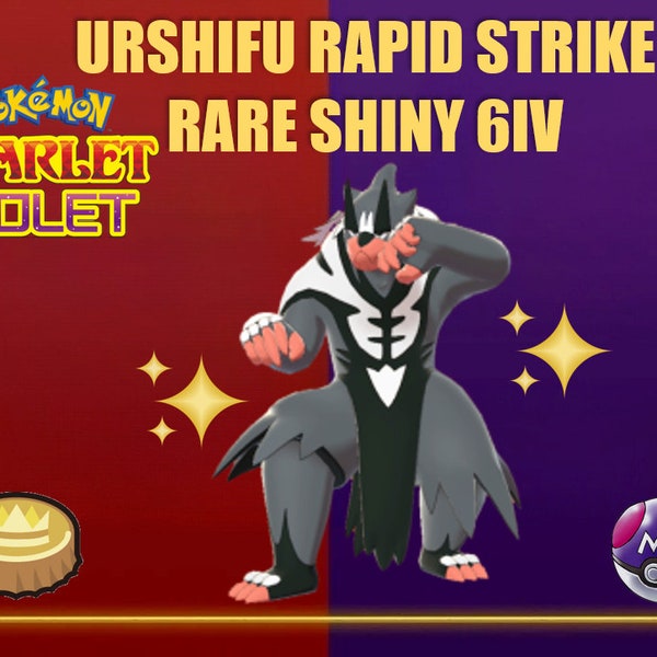 Pokémon Écarlate et Violet / Rare Urshifu brillant (Rapid Strike) / 6IV / Niveau 100 / Masterball /