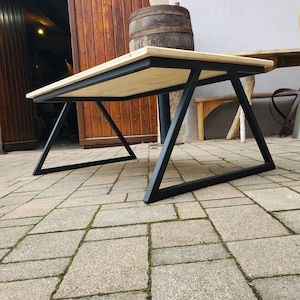Wood metal coffee table