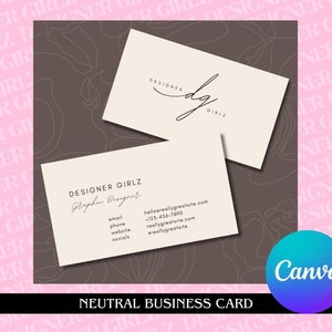 Editable Neutral Minimalistic Business Cards, DIY Business Cards, Simple Business Cards, Business Card Design