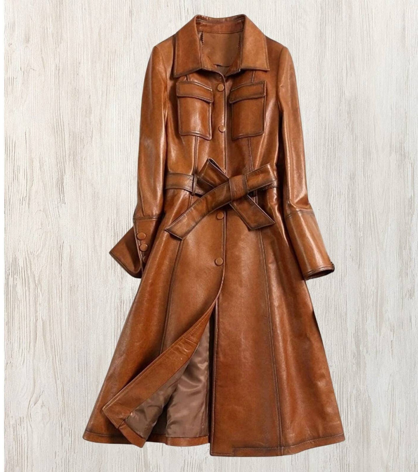 Cognac Etsy Leather - Coat