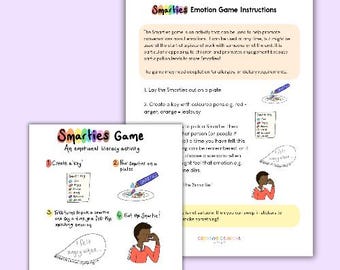 Smarties Emotions Game Instructions and print digital download