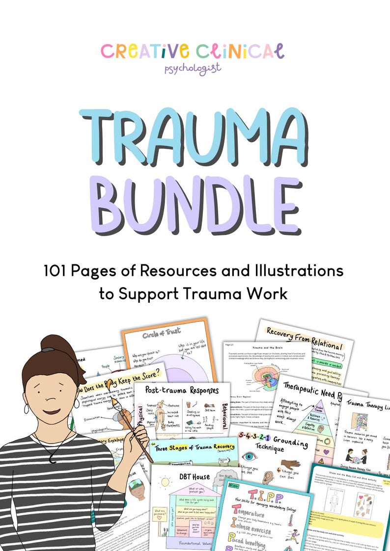 Trauma Bundle of 101 Illustrations and Worksheets - Etsy UK