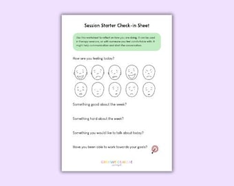 Weekly check in sheet A4 PDF download