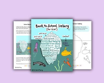 Back to school iceberg worksheet and image set (4 downloads in 1)