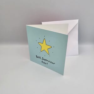 Melhor cartão de supervisor de todos os tempos 14 x 14 cm