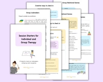 27 Session Starters for Individual and Group Therapy plus 2x free feelings images
