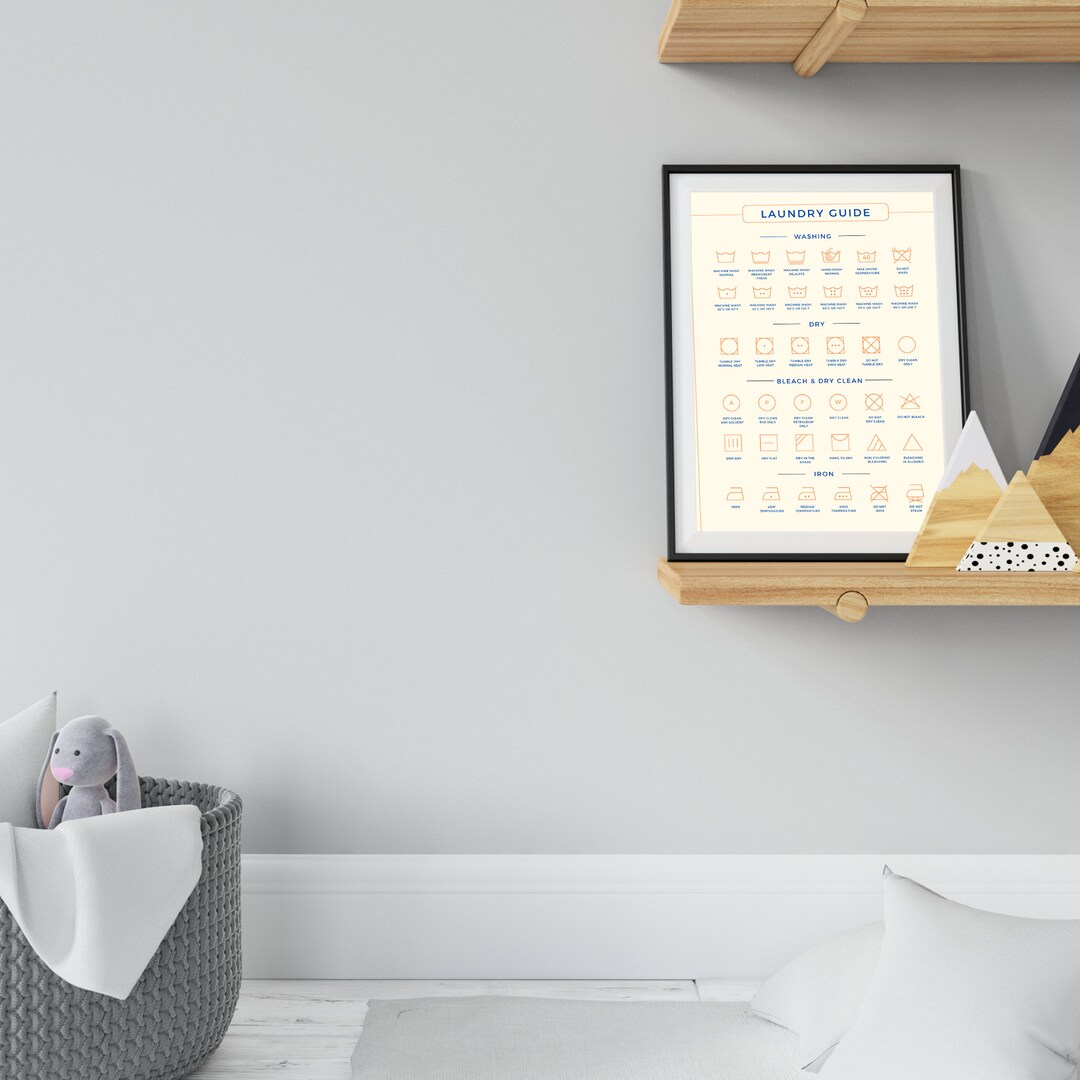 Printable Laundry Symbols Wall Art Print Laundry Room Wall Etsy