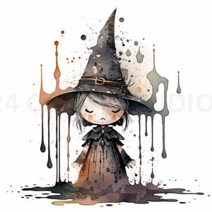 Magical Witches Clipart Collection - 10 High-Quality PNGs for Halloween Crafts, Digital Planners, and Junk Journals - Commercial Use