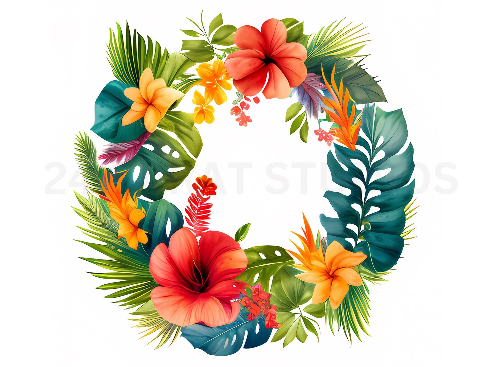 Hawaiian Lei Tropical Clipart - High-quality Pngs for Digital Planners ...