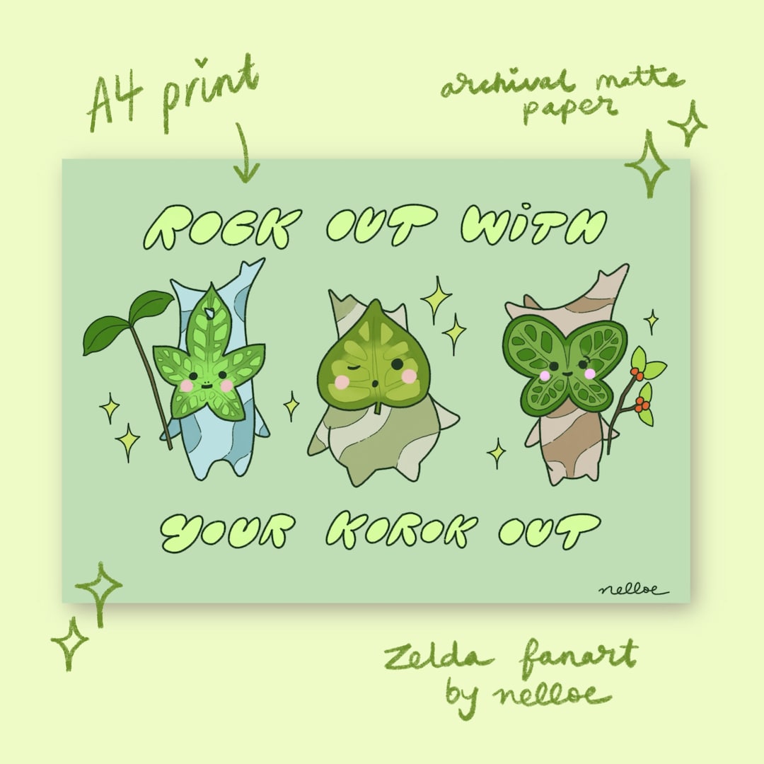Rock Out With Your Korok Out A4 Print Legend of Zelda Fanart - Etsy