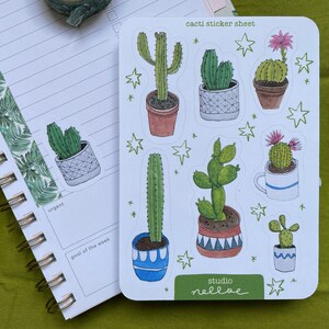 Hoja de pegatinas de cactus / diario, scrapbooking, amigos por correspondencia, regalo para amantes de las plantas
