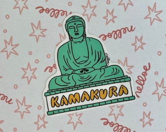 Kamakura Daibutsu vinyl sticker | Giant Buddha illustration