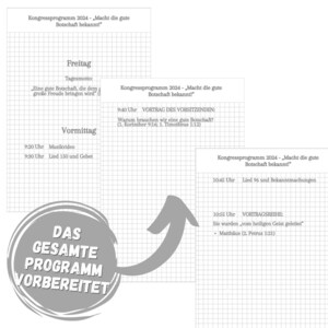 Kongressblock 2024, JW Block, JW Geschenk, Pionier, Pioschule, Kongress, Macht die gute Botschaft bekannt