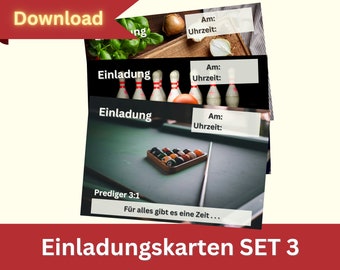 Einladungskarten SET 3: Aktivitäten