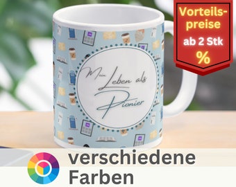 Pioniertasse für Brüder, JW Tasse Pionier, Pioschule, verschiedene Farben, sparen ab 2 Stück