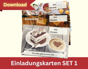 Einladungskarten SET 1: Essen